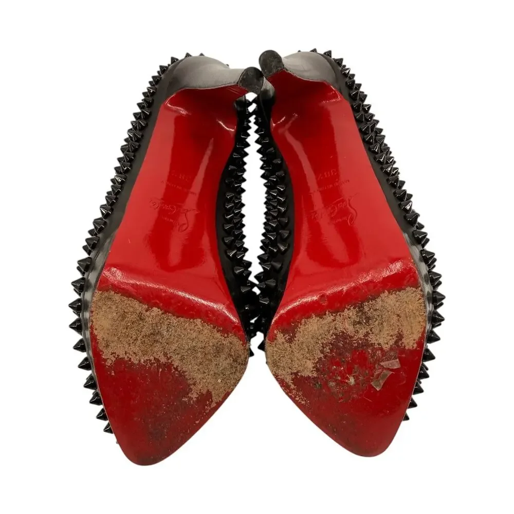 Christian Louboutin Leather Alti Spikes Platform Pumps Black Women's Size 38.5